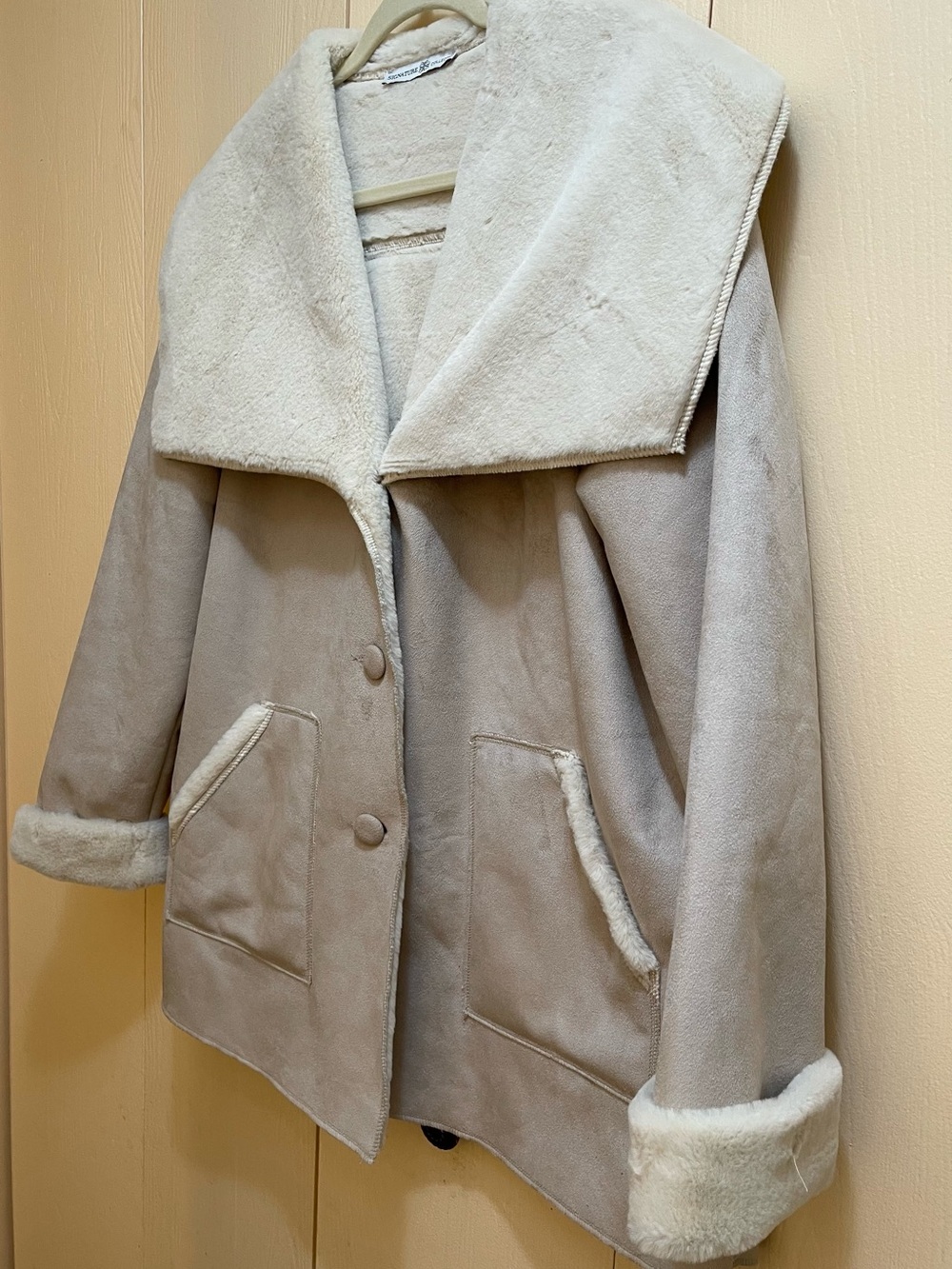 Faux Suede Coat with Faux Fur Trim Avon Signature Collection XL Super Soft - Picture 5 of 10